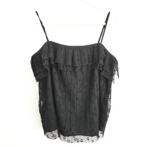 JCREW Black lace layers tank top dressy size M